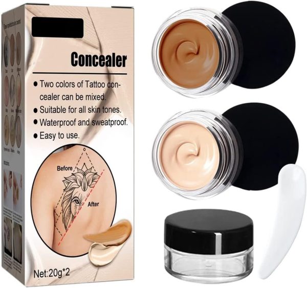 Khazna Full Coverage Waterproof Concealer Skin Concealer Set for Scars, Dark Spots, Vitiligo, Long Lasting Body Makeup