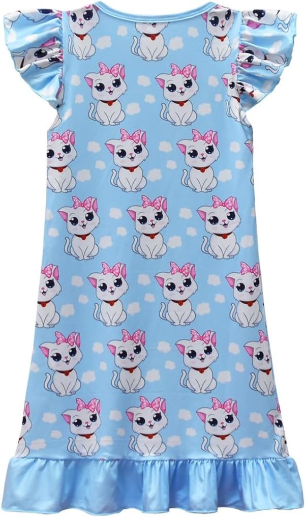⁦shumintaojin Toddler Girls Nightgowns Clothing Sleepwear Short sleeved dress fashion skirt pajamas 3-10years⁩ - الصورة ⁦4⁩