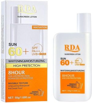 RDA Sunscreen 60 SPF Whitening, Moisturizing, Skin Protection 50g
