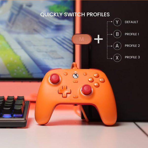⁦GameSir G7 SE Wired Controller for Xbox Series X|S, Xbox One & Windows 10/11, Plug and Play Gaming Gamepad with Hall Effect Joysticks/Hall Trigger, 3.5 mm Audio Jack （Orange)⁩ - الصورة ⁦8⁩