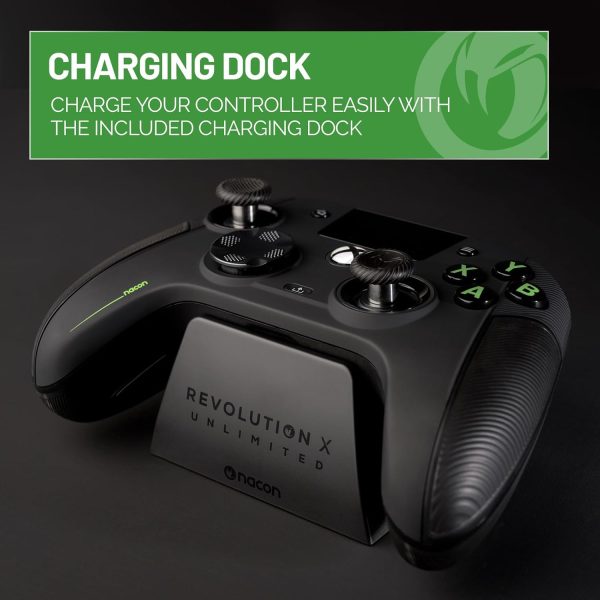 ⁦NACON Revolution X Unlimited Advanced Precision Controller Officially Licensed for Xbox Series X | S, Xbox One, Windows 10/11 PC & Android - Wired and Wireless - Charging Station⁩ - الصورة ⁦10⁩