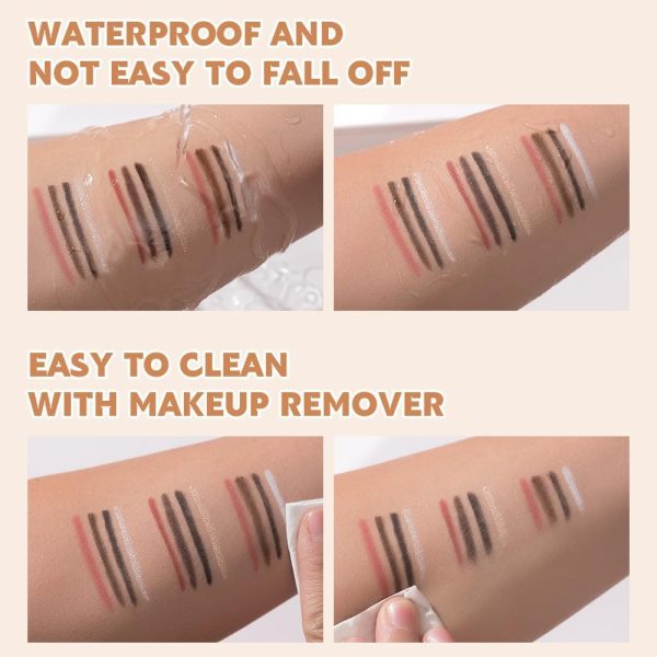 ⁦Azonee 4 Colors Multi-Function Makeup Pen - Eyebrow Pencil, Eyeliner, Lip Liner & Highlighter - Multifunctional Makeup Pencil, Portable Beauty Cosmetics Set, Suitable for Travel Cosmetics⁩ - الصورة ⁦7⁩