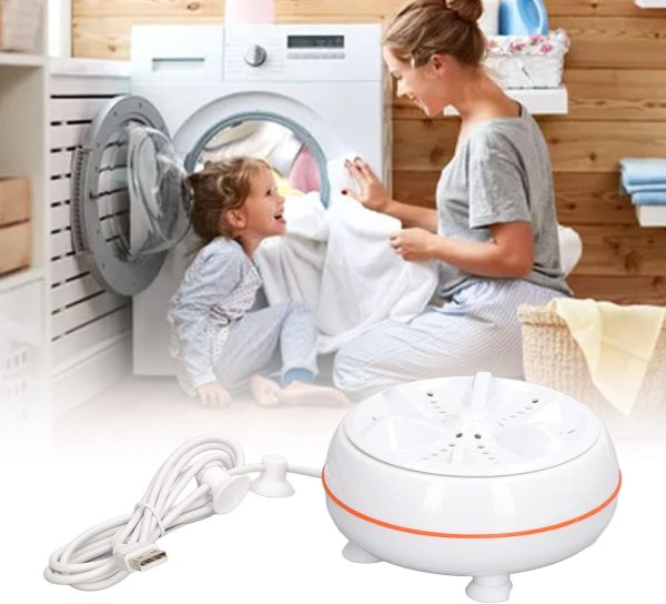 ⁦NALACAL Mini Ultrasonic Turbine Washing Machine, Portable Mini Ultrasonic Washer for Home, 50 Seconds Reverse Clean Circle High Strength Torque Pulsator, Business, Travel, College Room, RV, Apartment⁩ - الصورة ⁦2⁩