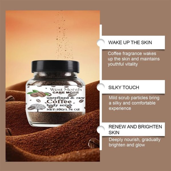 ⁦Azonee Natural Coffee Body Scru, Exfoliating & Moisturizing cream, Great for Butt, Legs, Arms & Hands, Nourishing Scrubber for Soft, Radiant Skin, Ideal for Women & Men, 50g⁩ - الصورة ⁦4⁩