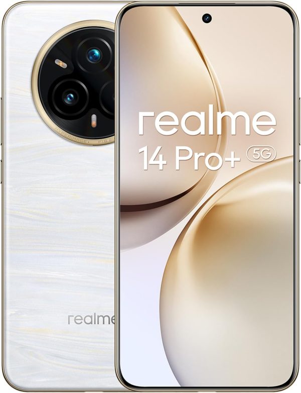 ⁦Realme 14 Pro+ Dual-SIM 256GB ROM + 8GB RAM (GSM Only | No CDMA) Factory Unlocked 5G Smartphone (Pearl White) - International Version⁩ - الصورة ⁦2⁩