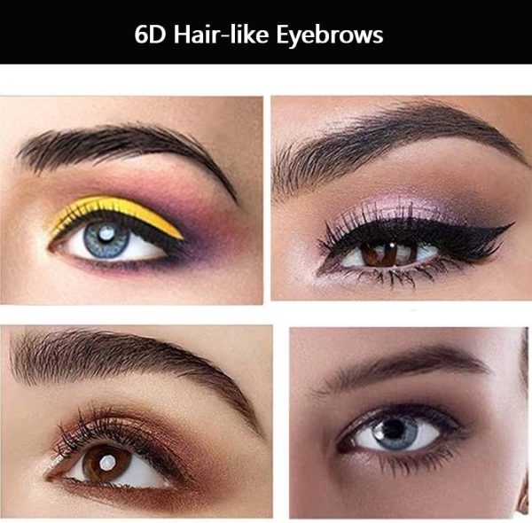 ⁦Eyebrow Tattoo Stickers, Waterproof Eyebrow Transfers Stickers Peel Off 6D Eyebrow Tattoo Sticker Nature False Eyebrows Hair-Like Long Lasting Tattoo Eyebrow for Woman Makeup Tool (20 Pairs, Black)⁩ - الصورة ⁦2⁩