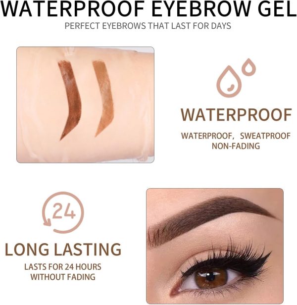 ⁦NALACAL Waterproof Tinted Brow Gel - Long-Lasting, Smudge-Resistant Eyebrow Shaping Makeup Gel - Liquid Thickening, Volumizing Brow Mascara in 02 Light Brown⁩ - الصورة ⁦4⁩
