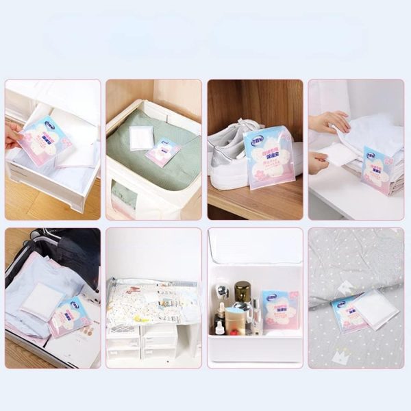 ⁦Generic 6bag Drying Agent Hygroscopic Anti-Mold Desiccant Bags Drawer Wardrobe Moisture Absorbers Bag Closet Cabinet Wardrobe Dehumidifier⁩ - الصورة ⁦3⁩
