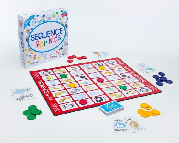 ⁦HALAMODO Sequence Box Edition Board & Card Game, Junior Sequence for Kids Age 3+ for Gifting, Party, Picnic, Time Spending With Party Funny Toy Family Games(2-4 Players)⁩ - الصورة ⁦4⁩