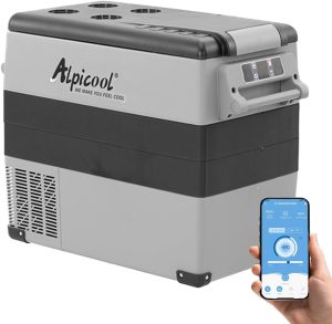 Alpicool CF55 55L Compressor Car Refrigerator, Portable Camping Fridge DC 12v Freezer for TruckCampervanRVBoat, -20℃ to 20℃