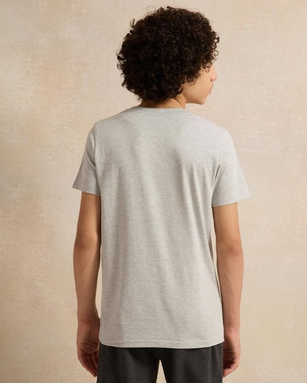 ⁦REDTAG Senior Boys Grey Printed T-Shirt⁩ - الصورة ⁦3⁩