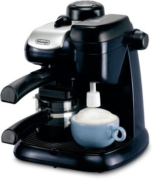 De'Longhi Automatic Coffee Machine, Barista Pump Espresso and Cappuccino Maker, Ground ESE Pods can be used, Built in Milk Frother for Latte Macchiato more, EC9, Blue