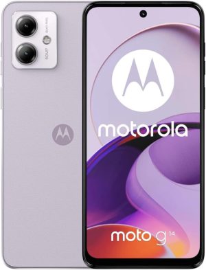 Motorola Moto G14 Dual-SIM 128GB ROM + 4GB RAM (GSM Only | No CDMA) Factory Unlocked 4G/LTE Smartphone (Pale Lilac) - International Version