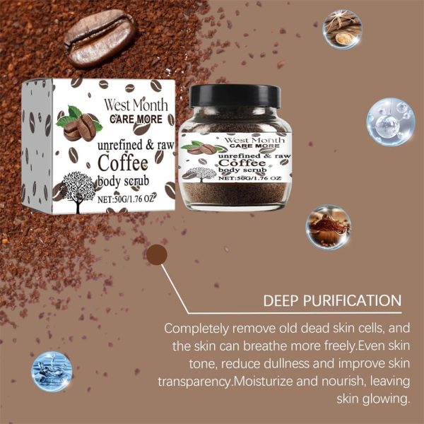 ⁦Azonee Natural Coffee Body Scru, Exfoliating & Moisturizing cream, Great for Butt, Legs, Arms & Hands, Nourishing Scrubber for Soft, Radiant Skin, Ideal for Women & Men, 50g⁩ - الصورة ⁦9⁩