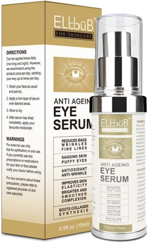 Anti Ageing Eye Cream - Anti Wrinkle Eye Serum for Puffy Eyes, Dark Circles, Eye Bags, Crows Feet, Wrinkles,Reduces Wrinkles Saggy Skin Puffy Eyes