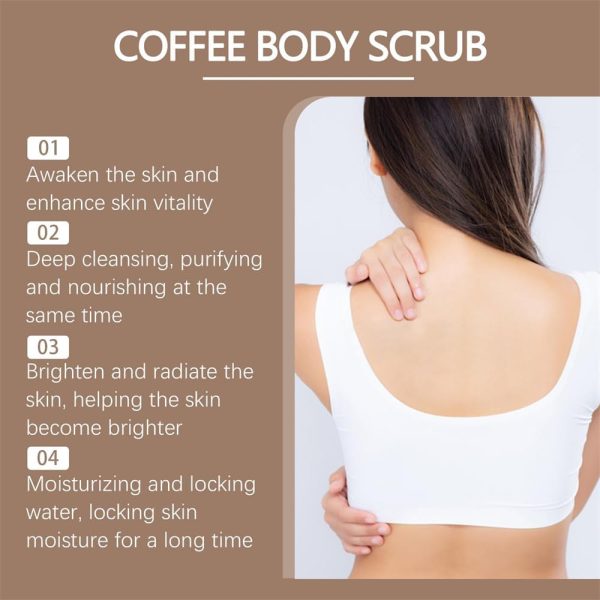 ⁦Azonee Natural Coffee Body Scru, Exfoliating & Moisturizing cream, Great for Butt, Legs, Arms & Hands, Nourishing Scrubber for Soft, Radiant Skin, Ideal for Women & Men, 50g⁩ - الصورة ⁦8⁩