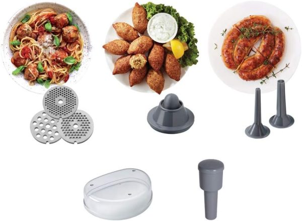 ⁦Kenwood Pro Food Mincer Electric Meat Mincer, 3 Discs Stainless Steel, 2 Speed, MG700, Power 2000W, Silver⁩ - الصورة ⁦5⁩