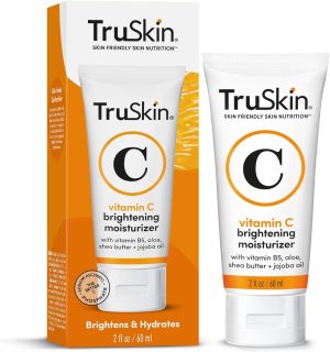 TruSkin Vitamin C Face Moisturizer, a Brightening Anti Aging Wrinkle Cream for Face, Formulated with Vitamin B5, Vitamin E, Jojoba Oil, Organic Aloe Vera and Green Tea for Natural Skin Health, 2 fl oz