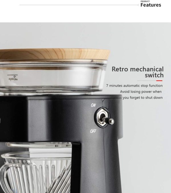 ⁦OCEANRICH Automatic Coffee Machine Drip Maker, Fliter Coffee Machine, Home Coffee Maker Drip Coffee Pot Filter (CR8350AD, Black)⁩ - الصورة ⁦3⁩