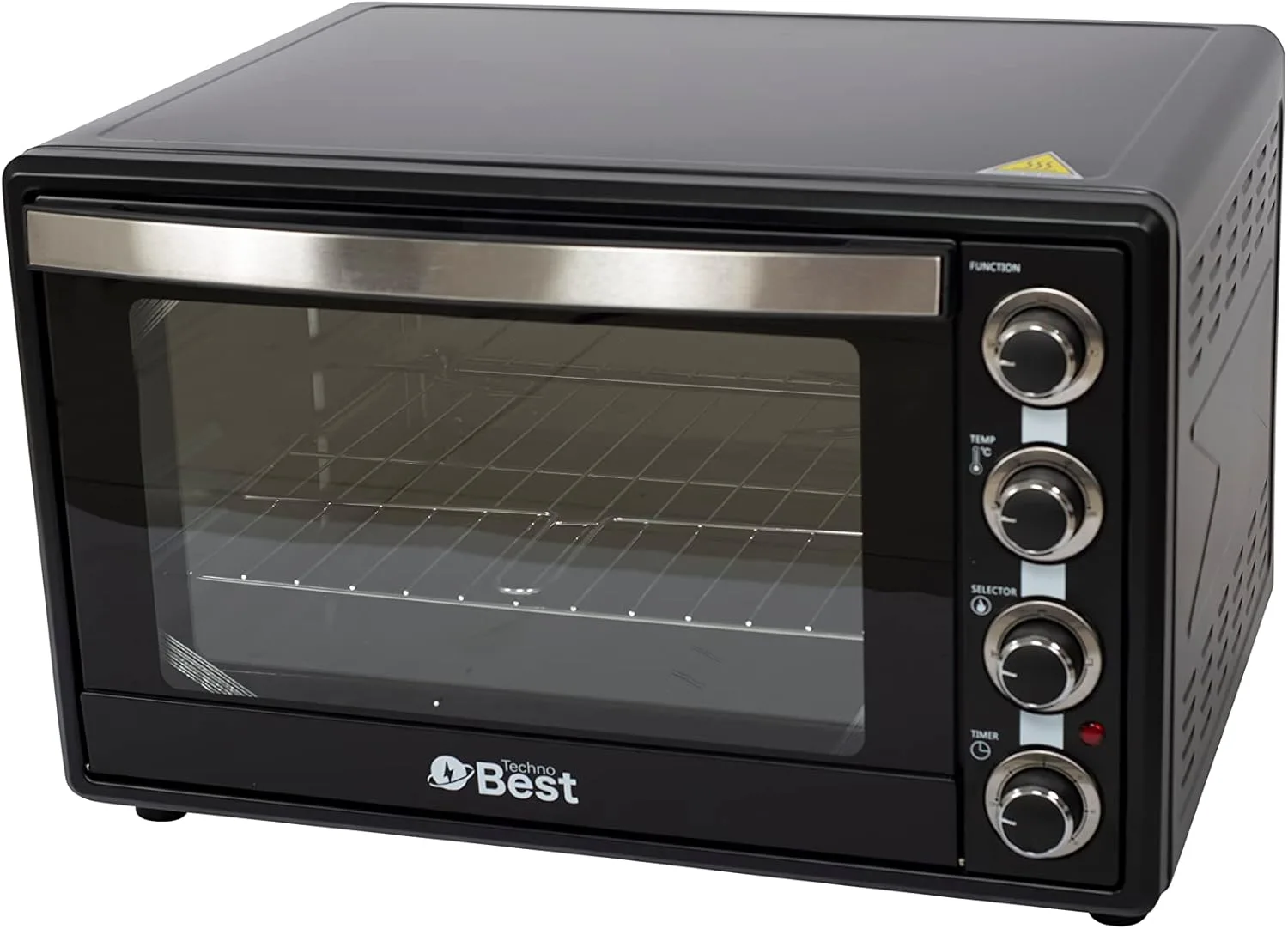 Techno Best Electric Oven with Convection Function, 60 Liter Capacity, Black