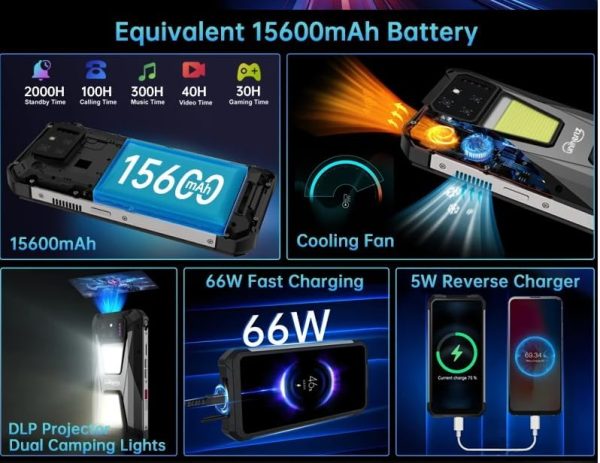 ⁦8849 Tank 3S Rugged Smartphone with Projector 32GB RAM +512GB ROM Dimensity 8200 5G 50MP Main Camrea 64MP Night Vision Dual Sim⁩ - الصورة ⁦7⁩