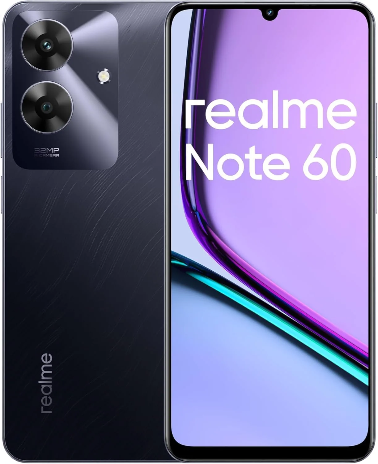 Realme Note 60 Dual-SIM 64GB ROM + 3GB RAM (GSM Only | No CDMA) Factory Unlocked 4G/LTE Smartphone (Marble Black) - International Version