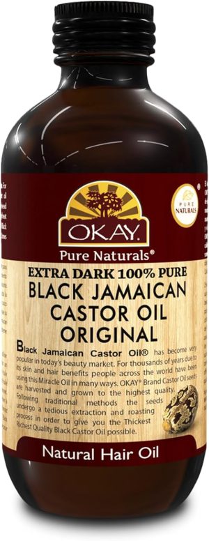 OKAY Pure Naturals XTRA DARK BLACK JAMAICAN CASTOR OIL 4oz / 118ml