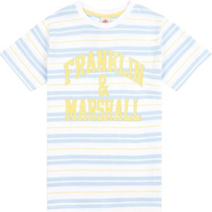 FRANKLIN MARSHALL Boys FMS0576002 Franklin & Marshall Thin Stripe Arch T-Shirt