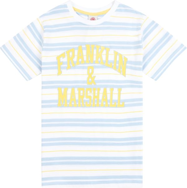 FRANKLIN MARSHALL Boys FMS0576002 Franklin & Marshall Thin Stripe Arch T-Shirt