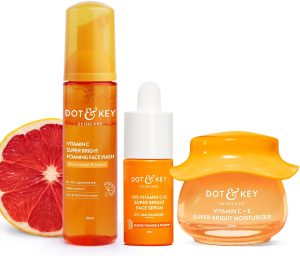 Dot & Key Vitamin C + E Skin Care Combo | Facewash 80ml, Serum 30ml, Moisturizer 60ml