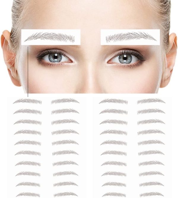Eyebrow Tattoo Stickers, Waterproof Eyebrow Transfers Stickers Peel Off 6D Eyebrow Tattoo Sticker Nature False Eyebrows Hair-Like Long Lasting Tattoo Eyebrow for Woman Makeup Tool (20 Pairs, Black)