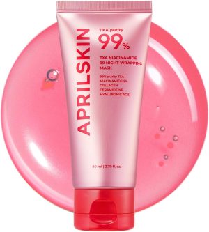 APRILSKIN TXA Niacinamide 99 Overnight Wrapping Mask | 99% High-Purity TXA+Niacinamide for Uneven Skin Tone | Overnight Skin Booster for Toning Care, Firming & Pore Care | 80ml, 2.70 fl.oz.