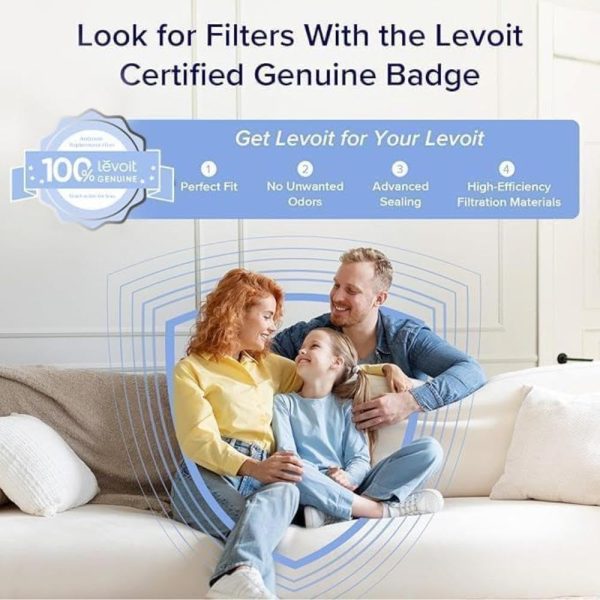 ⁦LEVOIT LV-PUR131 Air Purifier Replacement Filter, Hepa and Activated Carbon Filters Set, LV-PUR131-RF, 2 Pack⁩ - الصورة ⁦5⁩