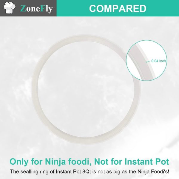 ⁦iAbler Original Sealing Ring Compatible with Ninja Foodi 6.5 Quart and 8 Quart Pressure Cooker Silicone Replacement Gasket for Ninja Foodi Air Fryer - 2 Packs⁩ - الصورة ⁦4⁩