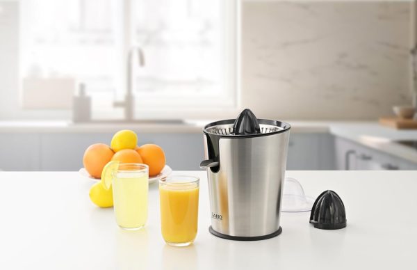 ⁦Jano 80W Electric juicer made of stainless steel with two egg-shaped cones for citrus fruits and vegetables. It is pressure-powered, silver JN06006 2 Years warranty⁩ - الصورة ⁦4⁩