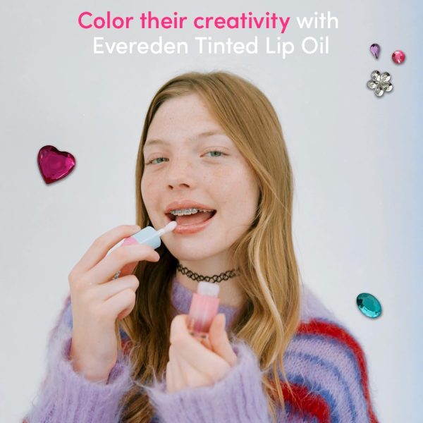 ⁦Evereden Kids Tinted Non Toxic Lip Gloss: Sheer Red - Non Toxic Kids Makeup - Vegan Clean Makeup for Kids - Soothing & Hydrating Kid Lip Gloss - Cherry, Peach, & Cranberry Oils Girls Makeup⁩ - الصورة ⁦6⁩
