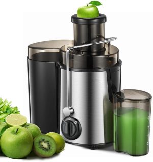 Juicer Machine Centrifugal Juicer 65MM Chute for Whole Fruit and Vegetables Juice Extractor Quick Juicing Easy to Clean Silver