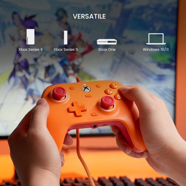 ⁦GameSir G7 SE Wired Controller for Xbox Series X|S, Xbox One & Windows 10/11, Plug and Play Gaming Gamepad with Hall Effect Joysticks/Hall Trigger, 3.5 mm Audio Jack （Orange)⁩ - الصورة ⁦7⁩