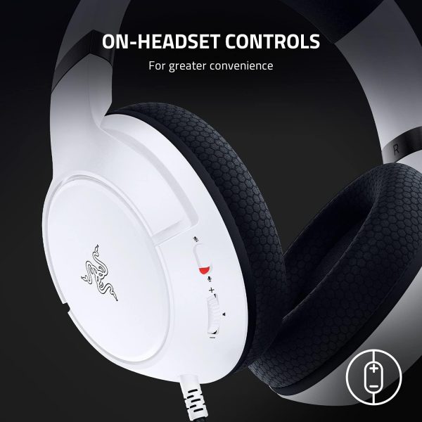⁦Razer Kaira X Wired Headset for Xbox Series X|S, Xbox One, PC, Mac & Mobile Devices: TriForce 50mm Drivers - HyperClear Cardioid Mic - Flowknit Memory Foam Ear Cushions - On-Headset Controls - White⁩ - الصورة ⁦6⁩