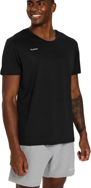 TLRUN Men's Ultra Lightweight Running Shirts, Dry Fit Marathon Top Tee, Cool Short Sleeve Athletic T-Shirts