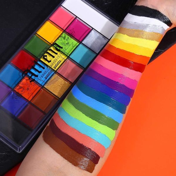 ⁦Face Painting Oil Palette, Professional Flash Non Toxic Safe Party Artist Fancy Makeup Painting Kit For Kids and Adult⁩ - الصورة ⁦4⁩