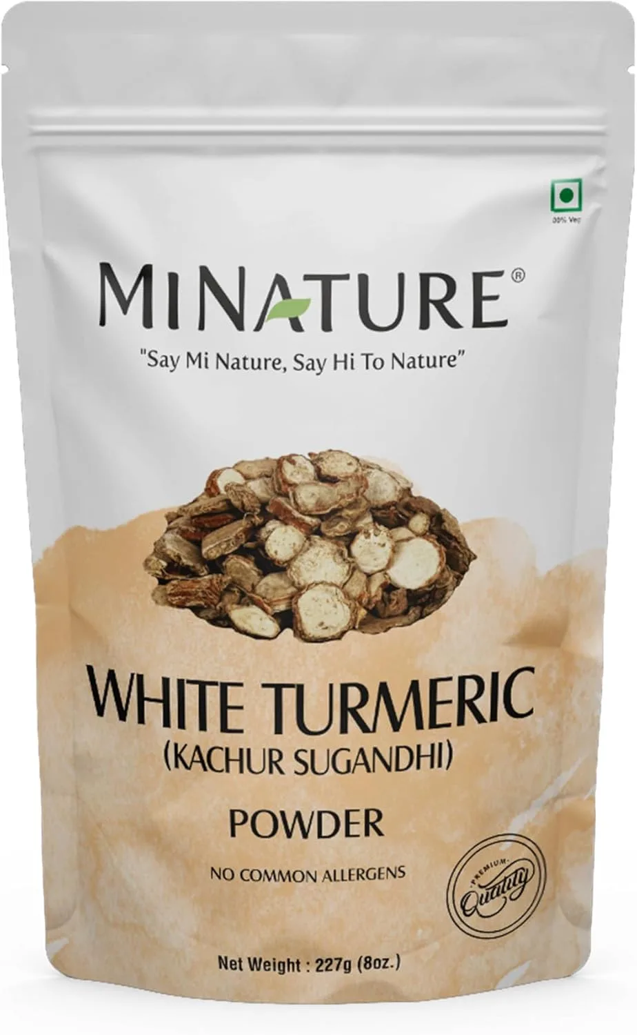 White Turmeric Powder by mi Nature | Kachur, Curcuma zeodaria,Poolankilangu Powder | 227g(8 oz) (0.5 lb) | Does not Stain | White Turmeric Powder for face and Skin | 100% Natural Powder| from India