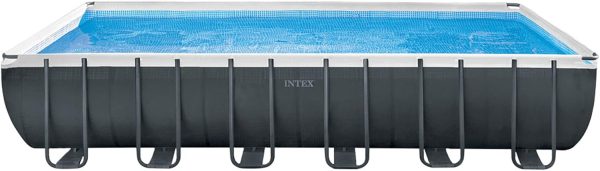 ⁦Intex Power Steel Rectangular Frame Pool Set+ Filter Pump+Ladder+Dispenser, Size ‎366 x 732 x 132 cm⁩ - الصورة ⁦9⁩
