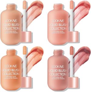 MAKINGTEC Liquid Cream Blush Makeup, Velvet Mousse Texture Lightweight Gel-Cream Blusher, for Cheeks Breathable Feel, Natural Looking Sheer Flush Of Color Long Lasting Waterproof