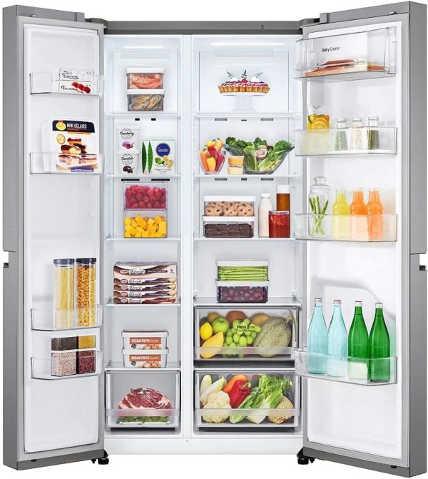 ⁦LG 645 Liter Side by Side Refrigerator with Multi Air Flow Technology| Model No LS25CBBSIV with 2 Years Warranty⁩ - الصورة ⁦4⁩