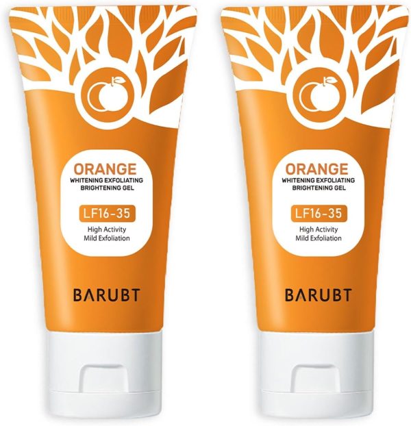Orange Exfoliating Gel, Moisturizer Face Body Scrub Gel,Deep Cleansing Moisturizing Facial Exfoliator,Natural Orange Peeling Gel Face Scrub (2PCS)