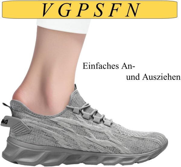 ⁦VGPSFN Women's Slip-On Outdoor Trainers, Lightweight and Breathable Sports Shoes, Everyday Leisure Shoes, Comfortable Shoes with Flat Sole for Road Running, Hiking, Training⁩ - الصورة ⁦5⁩