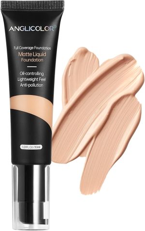 Excefore Matte Oil Control Concealer Foundation Flawless Soft Long Lasting Foundation Makeup, Strong Concealer Foundation for Oily Acne Skin, Waterproof Full Coverage Face Makeup, 1fl.oz (#102 Nude)