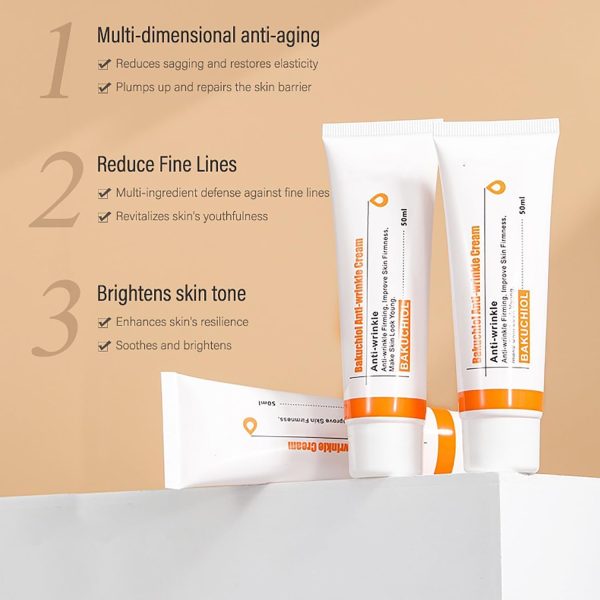 ⁦L'ANGOLO Bakuchiol Anti-wrinkle Cream 50ml, Anti-Aging, Collagen Boosting, Wrinkle Reducing, Brightening, with Bakuchiol, Maltitol, Mannitol⁩ - الصورة ⁦2⁩