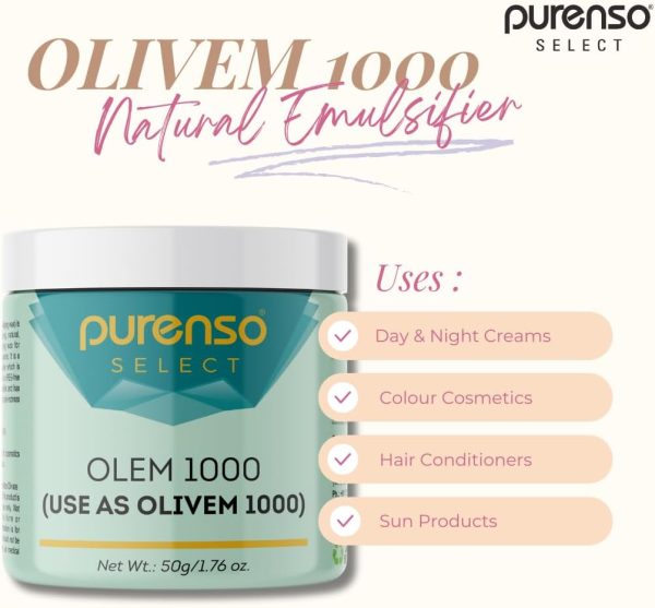 ⁦Purenso Select - Olivem 1000, 25g | 100% Natural Plant Derived | for Lotion, Cream Making & Cosmetic Formulation | Cosmetic Grade⁩ - الصورة ⁦3⁩